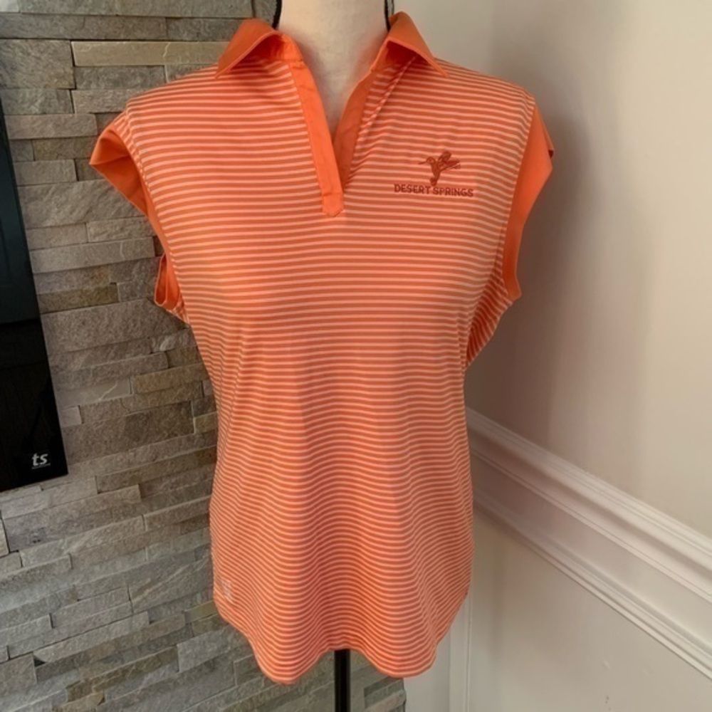 Kate lord orange sleeveless golf shirt